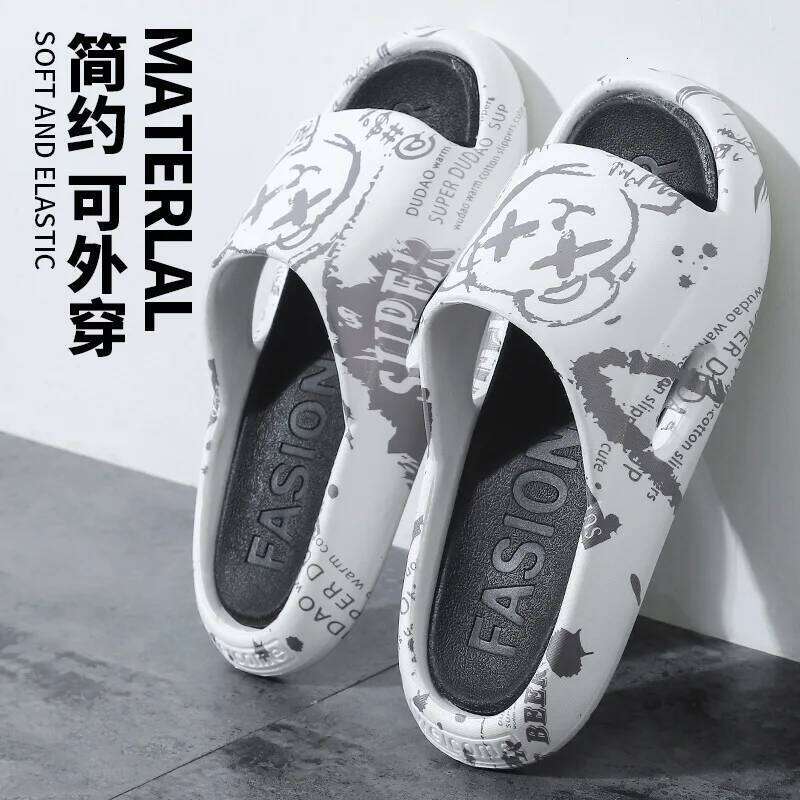 2025 Summer New Bathroom Couple Non slip Slippers Korean Edition Outdoor Wear Indoor Home