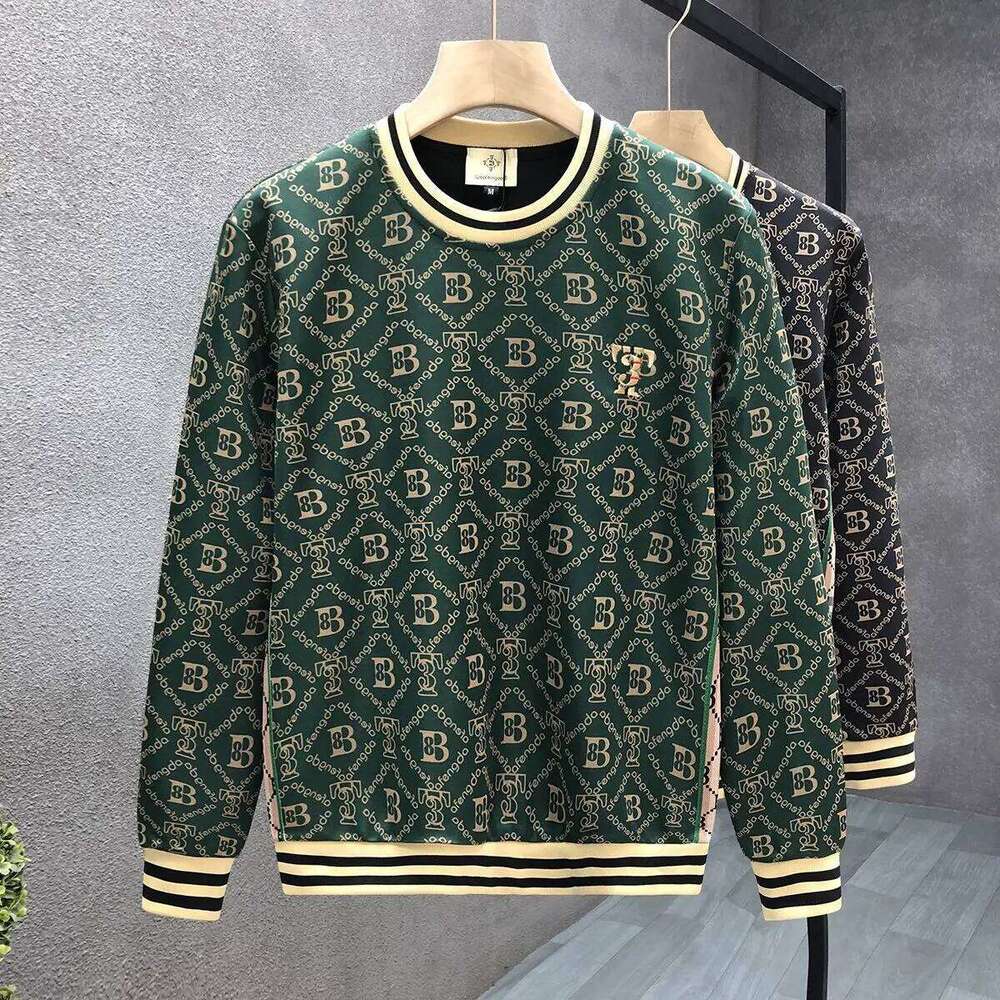 High-End Letter Printed Sweatshirt Trendy Brand Jacket Spring And Autumn New Men's Handsome T-Shirt Top