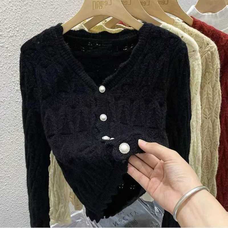 Xiaoxiangfeng Knitted Cardigan Sweater Womens Spring and Autumn New Style Look Thin and Elegant High End Design Top M260306