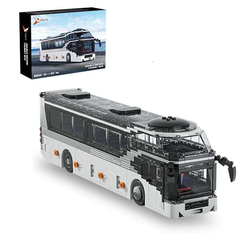 811PCS City Tour Building Blocks Double-Decker Tourist Bus Model Bricks Desktop Decoration Diy Toys For Kids Holiday Gifts Z260305