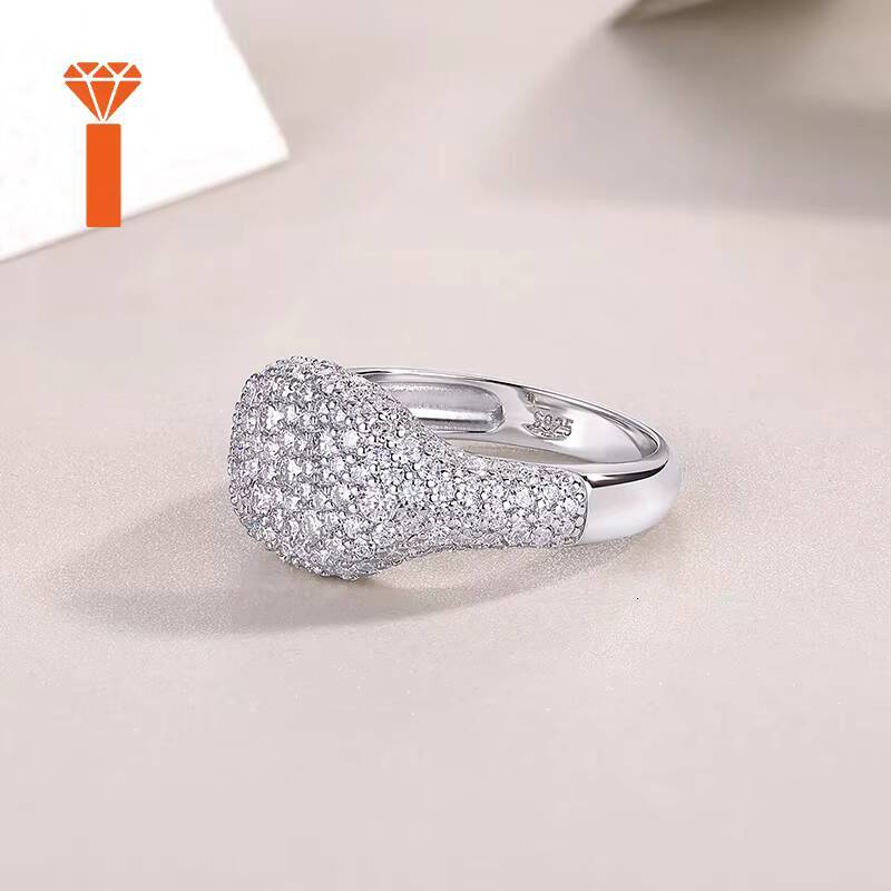 Factory Man Ring Grace Hip Hop Jewelry 925 Silver Rings Halo White D VVS Ice Out Moissanite Diamond Hiphop Custom Rapper Rings