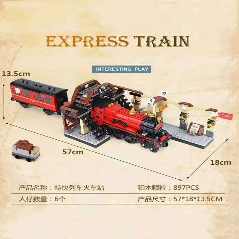 801PCS Creative Express Train Building Blocks With 6 Figures Assemble Bricks Vehicle Toy Gift For Children Kids Z260305