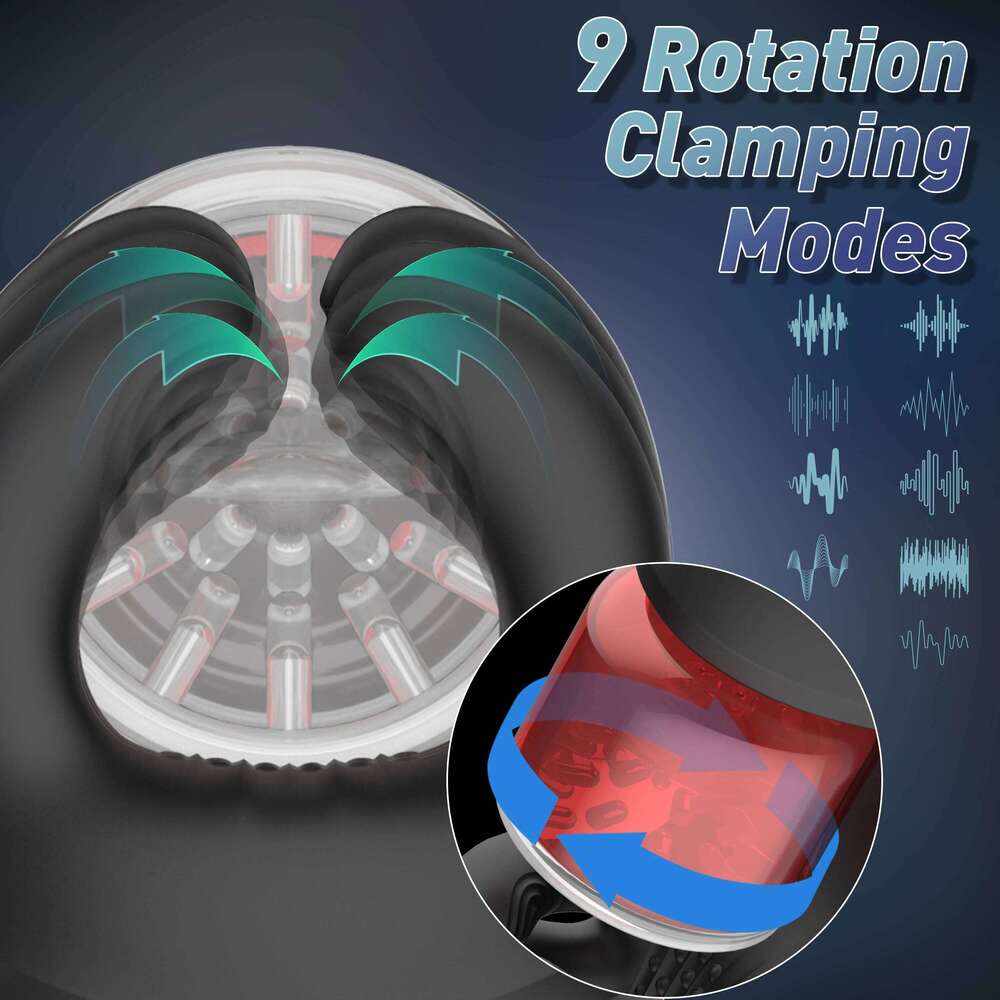 Sex Toy Male Penis Glans Stimulator 9 Vibration Rotation and Suction Modes USB Rechargeable Masturbation Cup Adult Novelty W260305