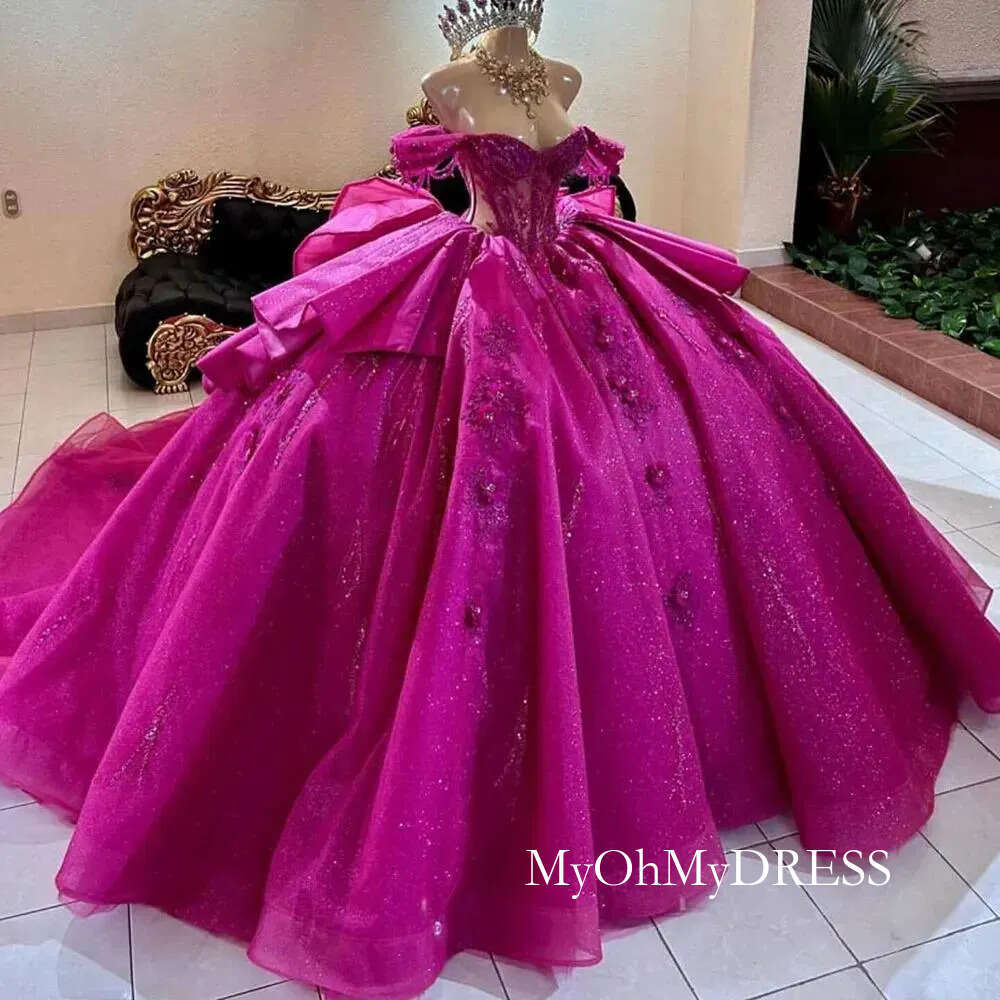 Stunning Purple Quinceanera Dresses Off The Shoulder Sweet 16 Party Dress Lace Applique Vestidos De 15 Anos D0306