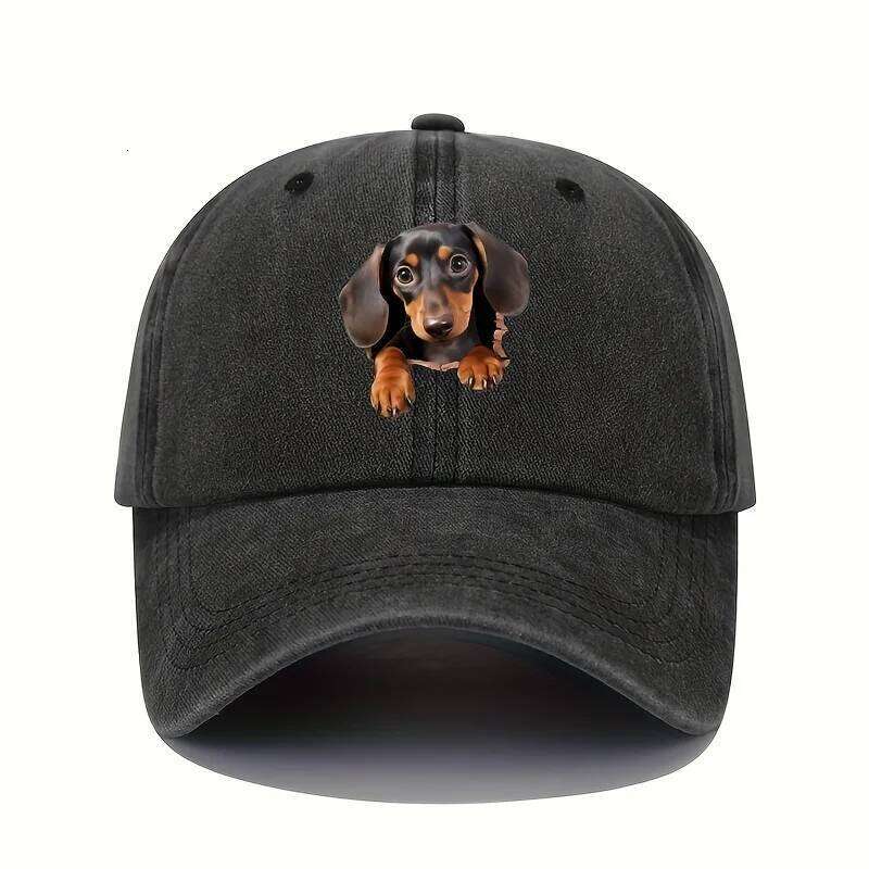 Vintage vintage dog print baseball cap, versatile fashionable for both men and women Y260304