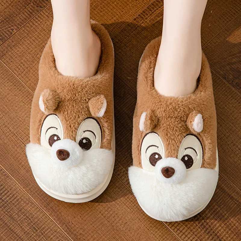 2024 new winter ladies indoor non-slip fluffy slide bedroom cartoon warm plush slippers mens casual cotton shoes S260305