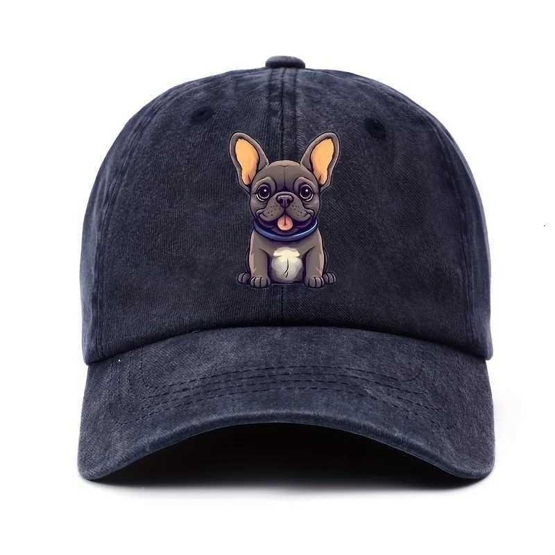Fantasy dog printed cotton baseball cap adjustable for both men and women duck tongue cap suitable for outdoor sun protection S260306