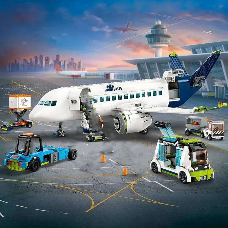 Compatible Brands Brick Sets City Series Building Blocks Aircraft Passenger Airplane Terminal Plane MOC Toys Kids Gift Z260306