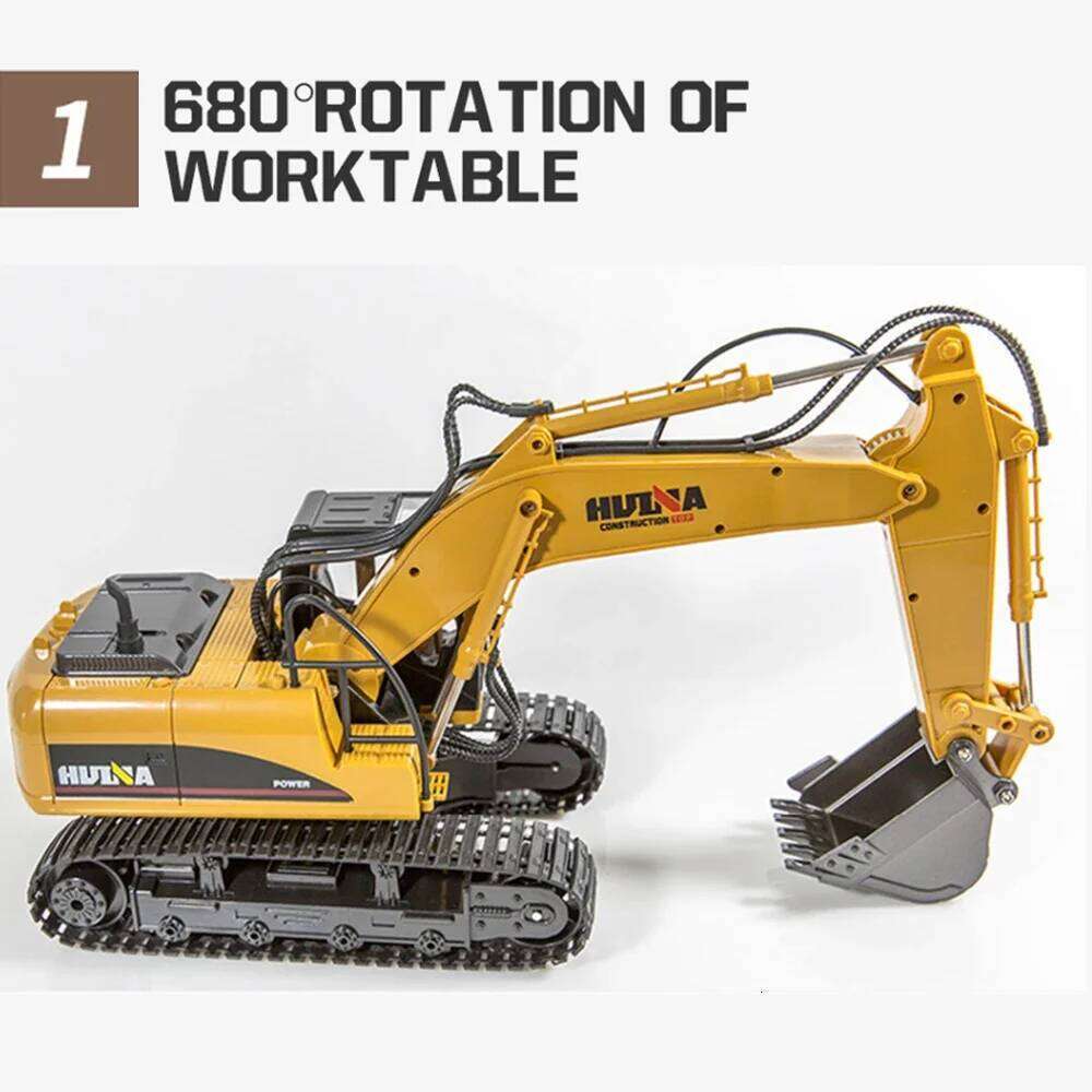 Huina 550 535 Rc Excavator 1/14 15Ch Remote Control Cars Trucks Alloy Construction Engineering Vehicle Electric Toys for Boys C260305