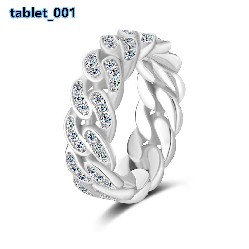 S925 Sterling Silver Moissanite Ring Full Diamond Hip-hop Cuba Luxurious Morganite Setting Trendy Mens and Womens Finger Ring