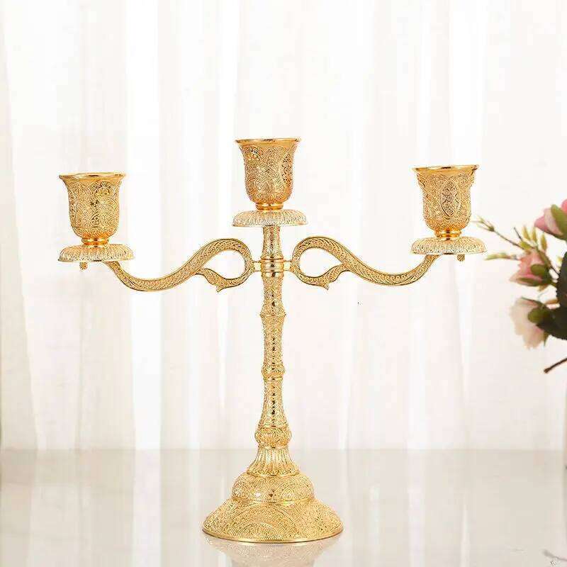 1/3/5 European Light Luxury Home Table Candlelight Dinner Wedding Shooting Decoration Craft Gifts Candle Holders XJ260305