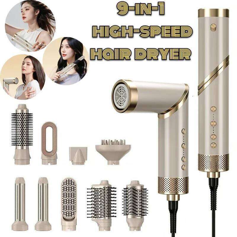 9 in 1 Hot Comb Set Curling Iron Straightener Styling Tool For Professional Hair Dryer Household 26Y0306