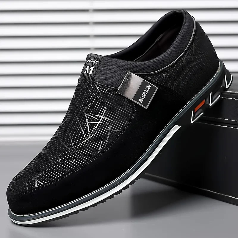 Classic Casual Mens Leather Shoes Slip-On Loafers for Men Business Moccasins Office Men Work Flats Trend Driving Shoes Big Size 260305