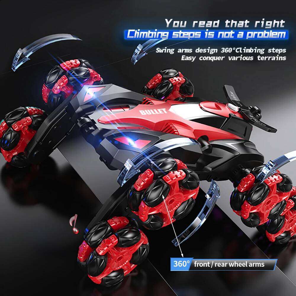 Eight wheels 2.4G gesture sensing 360 Climbing drift Stunt off-road vehicle RC Racing Spray Music Toy Remote Control Car gift C260305