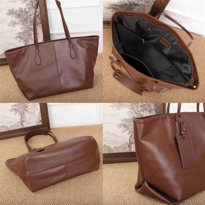 Burminsa Cowhide Genuine Leather Soft Large Tote Shoulder Bags For Women Luxury Big Shopping Work Ladies Handbags TIANOUDAISHU