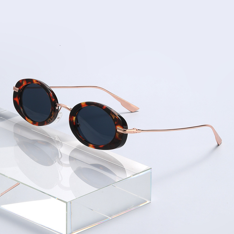 New Fashion Elliptical Frame Outdoor Bicycle Sunglasses Sunglasses European And American Retro Sunglasses High End UV Resistant Designer Sunglasses Wh