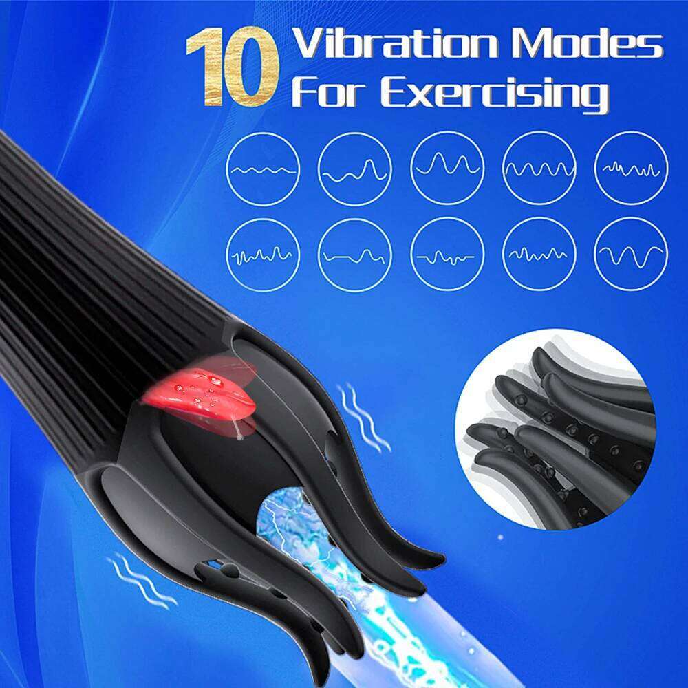 Male Tongue Licking Penis Masturbator Blowjob Orgasm Masturbation 10 Speed Glans Vibrating Massager Endurance Trainning Sex Toys W260305
