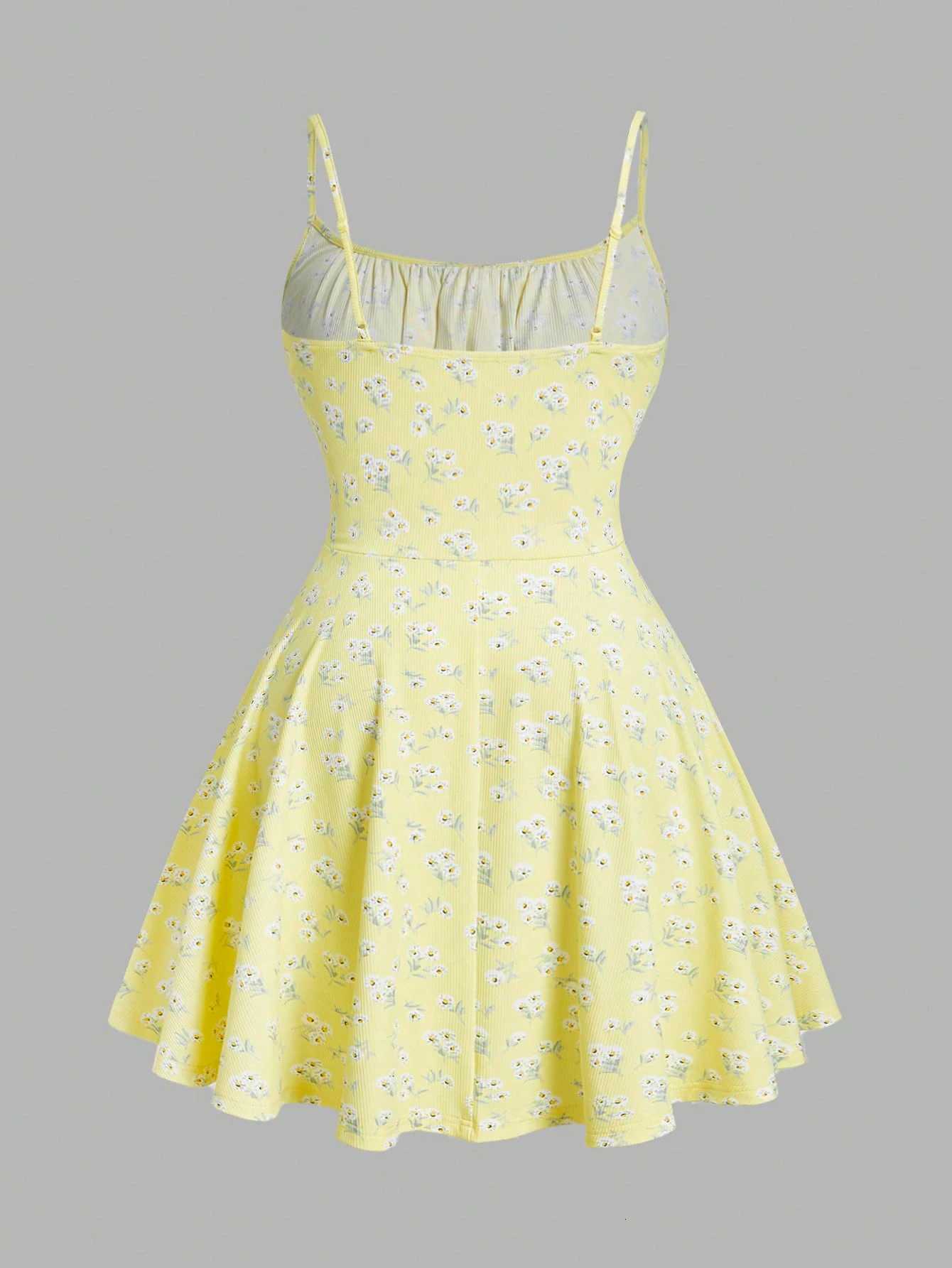 New fashion floral elegant sleeveless thin strap camisole dress X260306