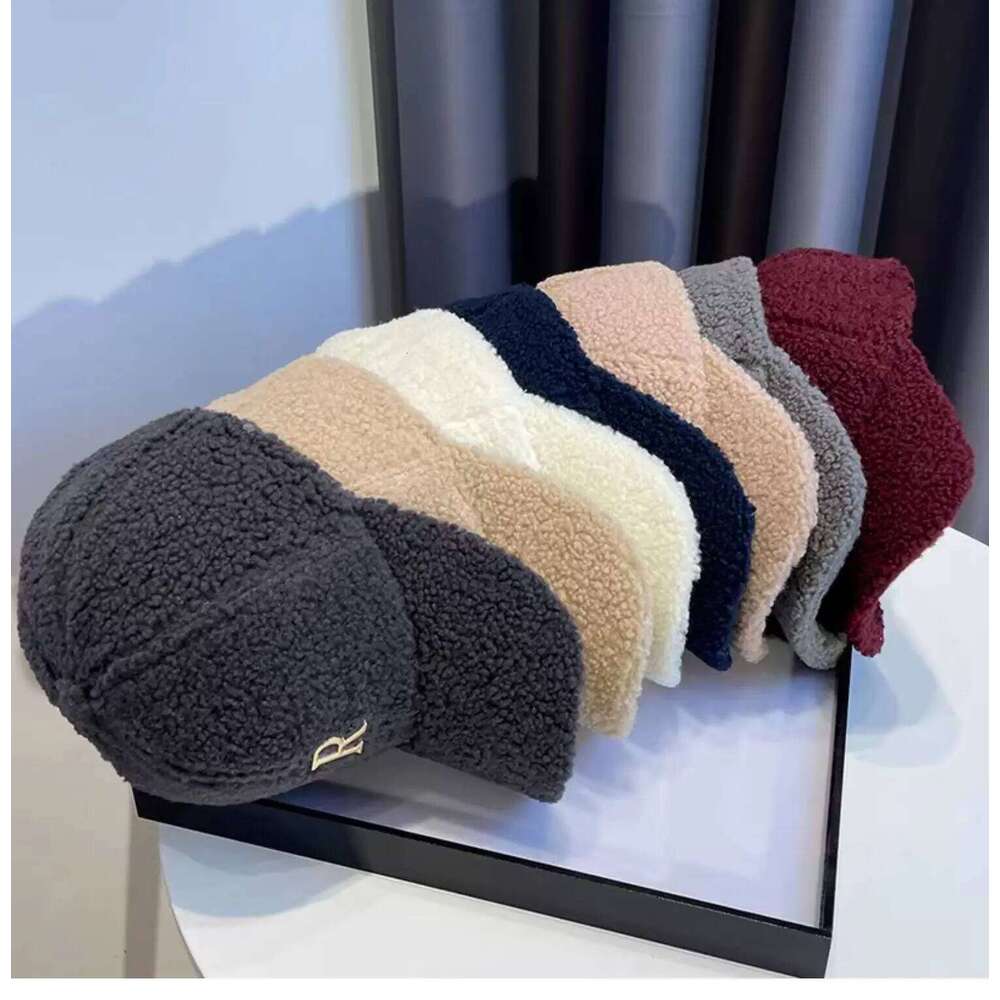 Baseball Hats For Women Men Unisex Letter Metal Logo Imitation Cashmere Keep Warm Simple Casual Winter Cap New Velvet Y260304