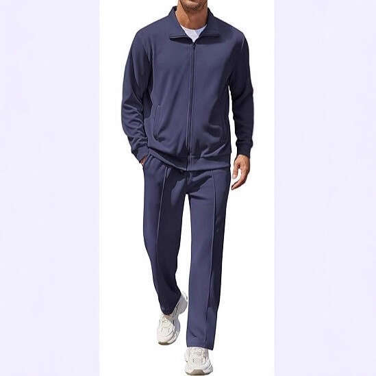 Casual Sports 2026 Autumn/Winter European and American Men's Fashion Cardigan Turn-down Collar Youth Two-piece Suit for Men