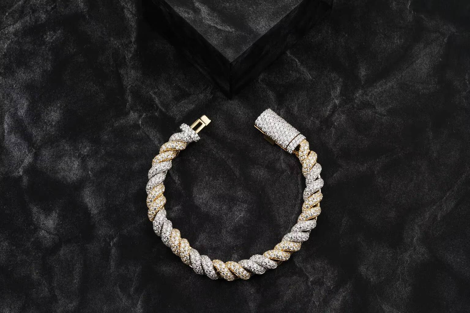 New Design moissanite diamond Cuban Bracelets Fashion Hip Hop 925 Sterling rose gold Plated Cuban Bracelets for Men Bracelet