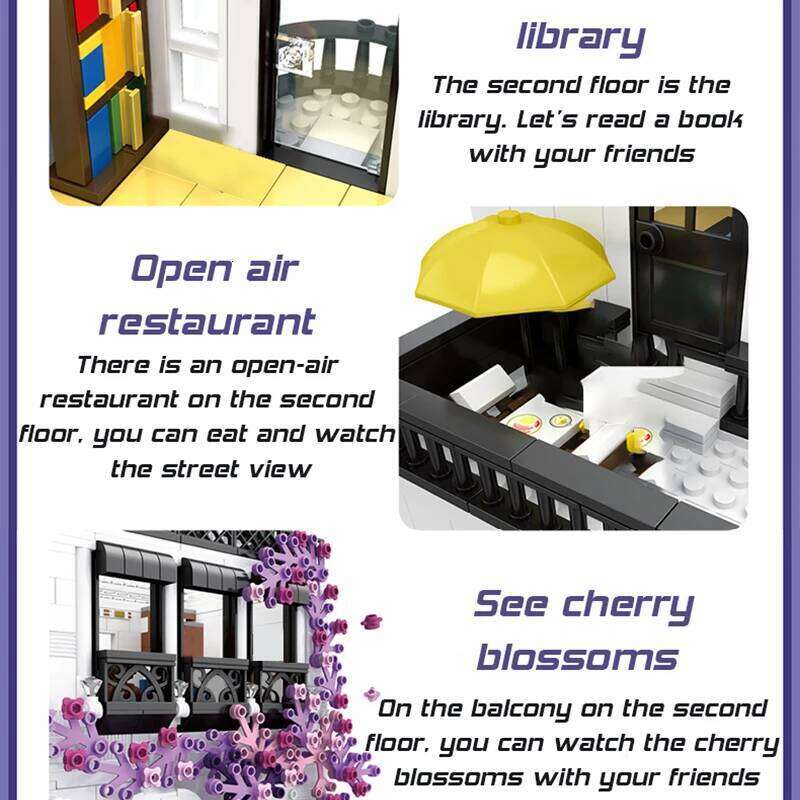 MOC Creative Architecture Building Blocks Flower Street European Style Villa Ideas Brick Toy For Friends Z260306