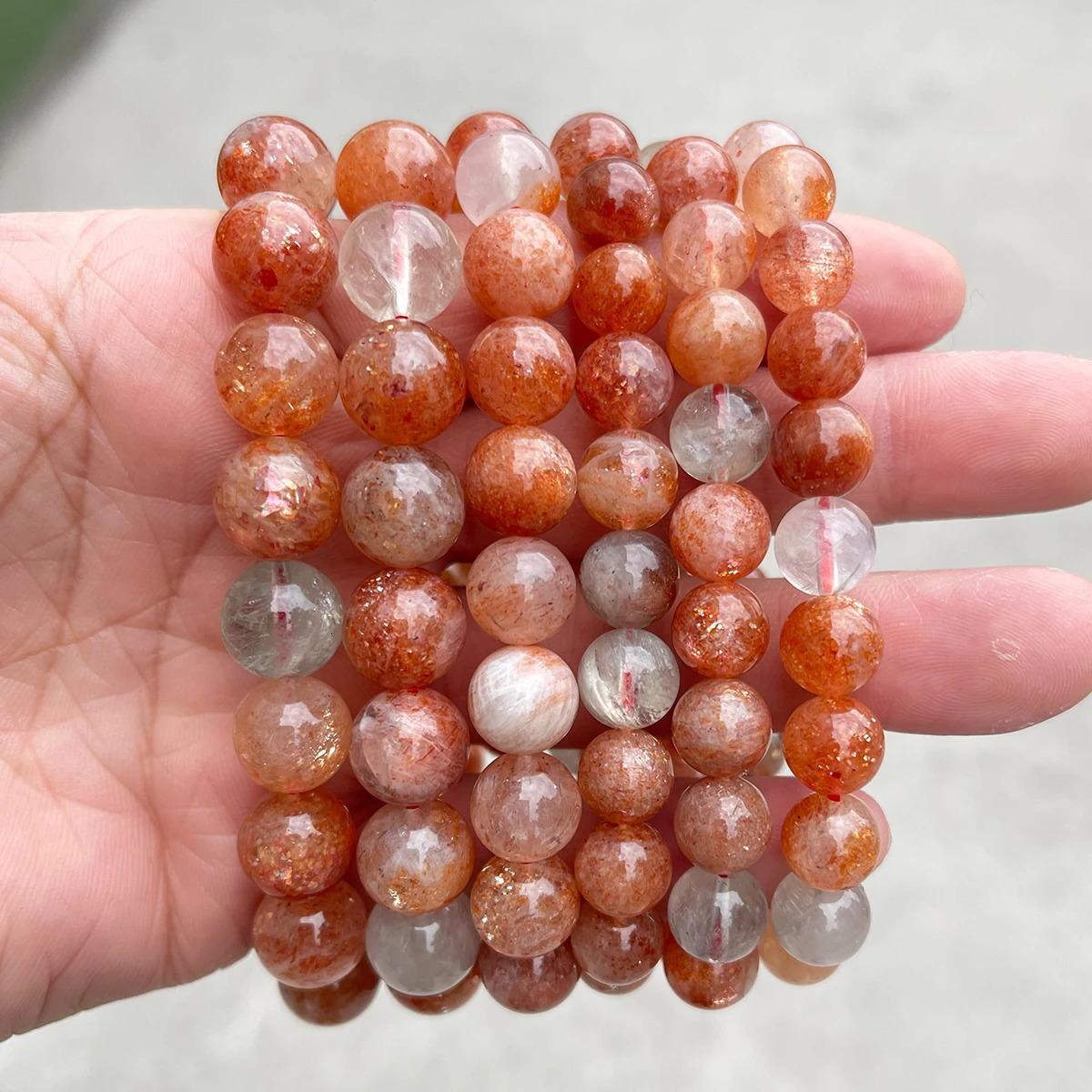 JD 5A Genuine Natural Golden Sunstone Arusha Bead Bracelet for Women Fashion Charm Beautiful Stretch Bangles Couple Jewelry Gift 260302