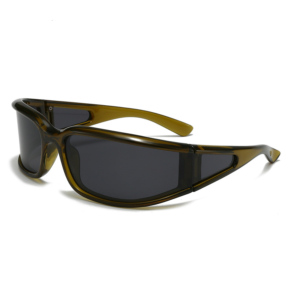 Y2K Outdoor Sports Polarized Sunglasses for Women, Ski Punk Curved UV-Protective Cycling Goggles