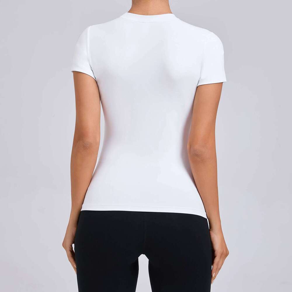 Women Top Yoga Shirts Quick Dry Running Tops Tights Push Up Workout Gym Clothes Short Sleeve Fitness Sports T-Shirts 26Y0306