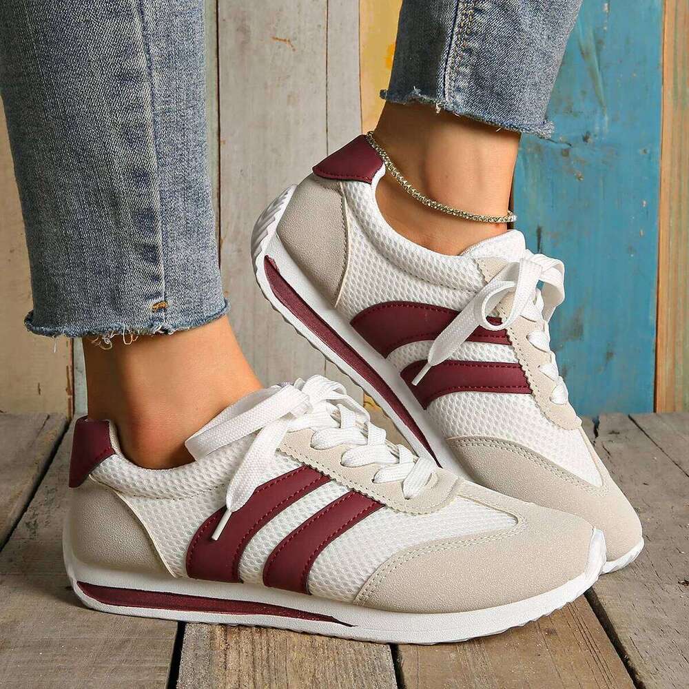2025 Spring/summer Women's Sneakers Platform Female New Striped Casual Running Comfortable Vulcanized Shoes