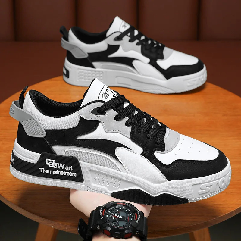 Autumn Mens Sneakers Mens Comfortable Platform Shoes Trend Lace-up Vulcanized Shoes White Casual Sneakers Zapatillas 260227
