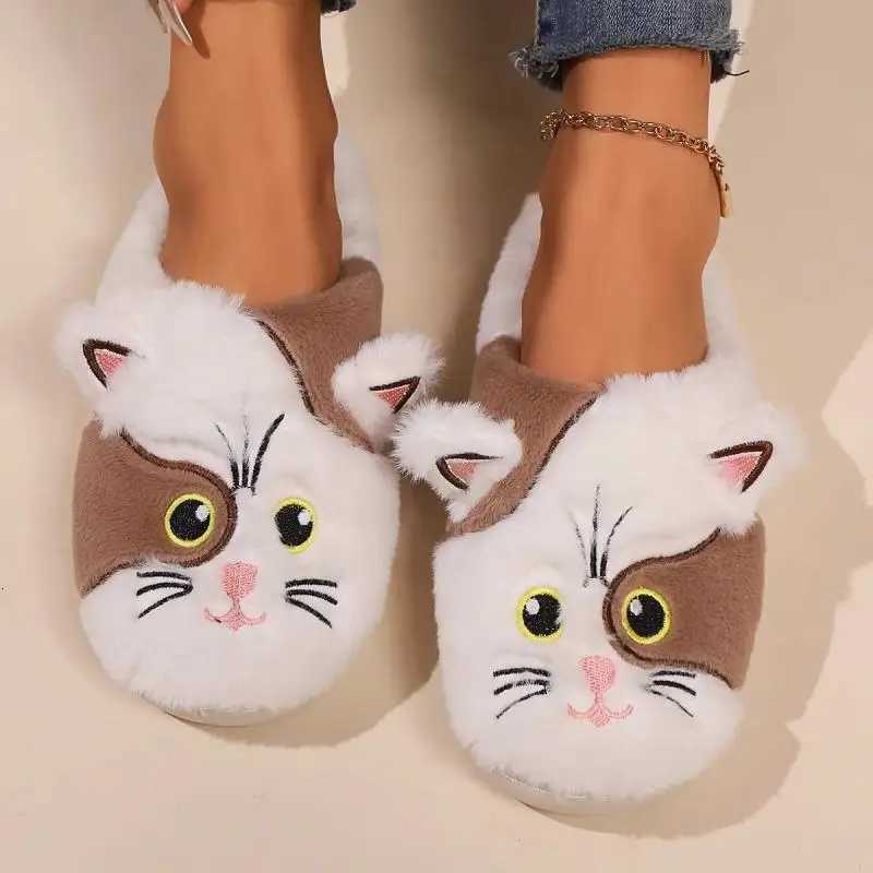 Fluffy Casual Slippers Women Home Casual Cartoon Designer Shoes Autumn Winter Indoor Plush Slides Girls Fashion Elegant Footwear S260305ILZP