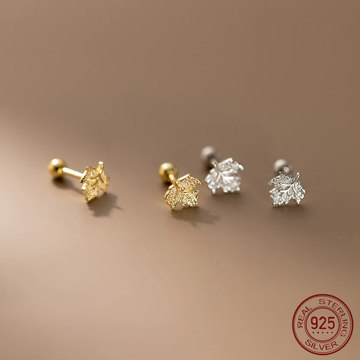 La Monada 925 Sterling Silver Stud Earrings For Women Silver 925 Maple Leaves Fine Women Earrings Jewelry Stud Earrings Geometry 260303