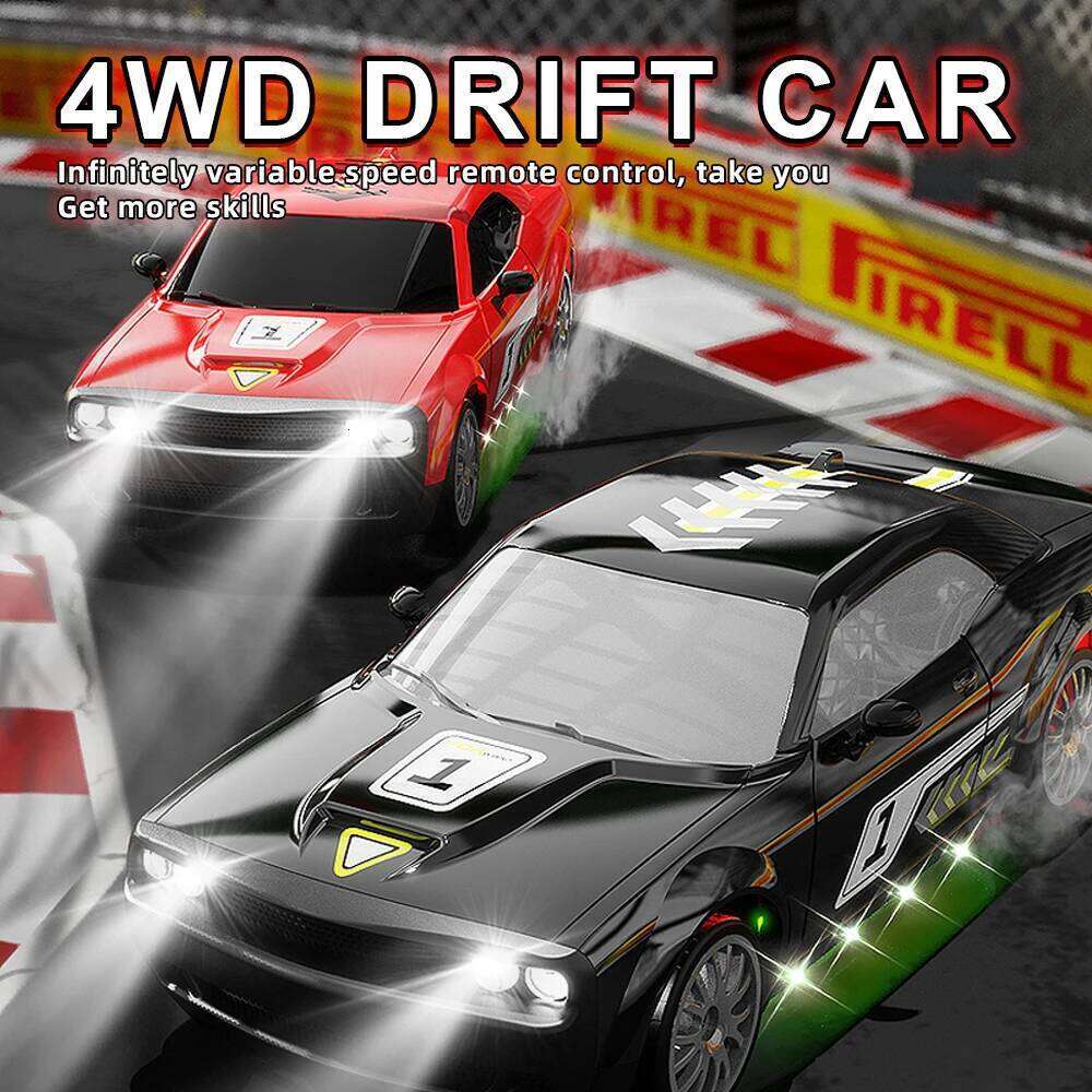 Teeggi 2.4G RC CAR With LED Light 4WD Remote Control Drift Cars Professional Racing Toys for Children Gifts VS GTR Model AE86 C260305