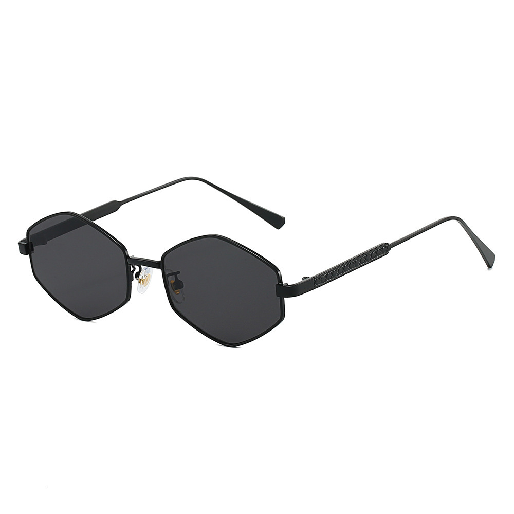 Korean-style street fashion retro metallic silver cat-eye sunglasses, new model, personalized, face-shaping, UV protection sunglasses