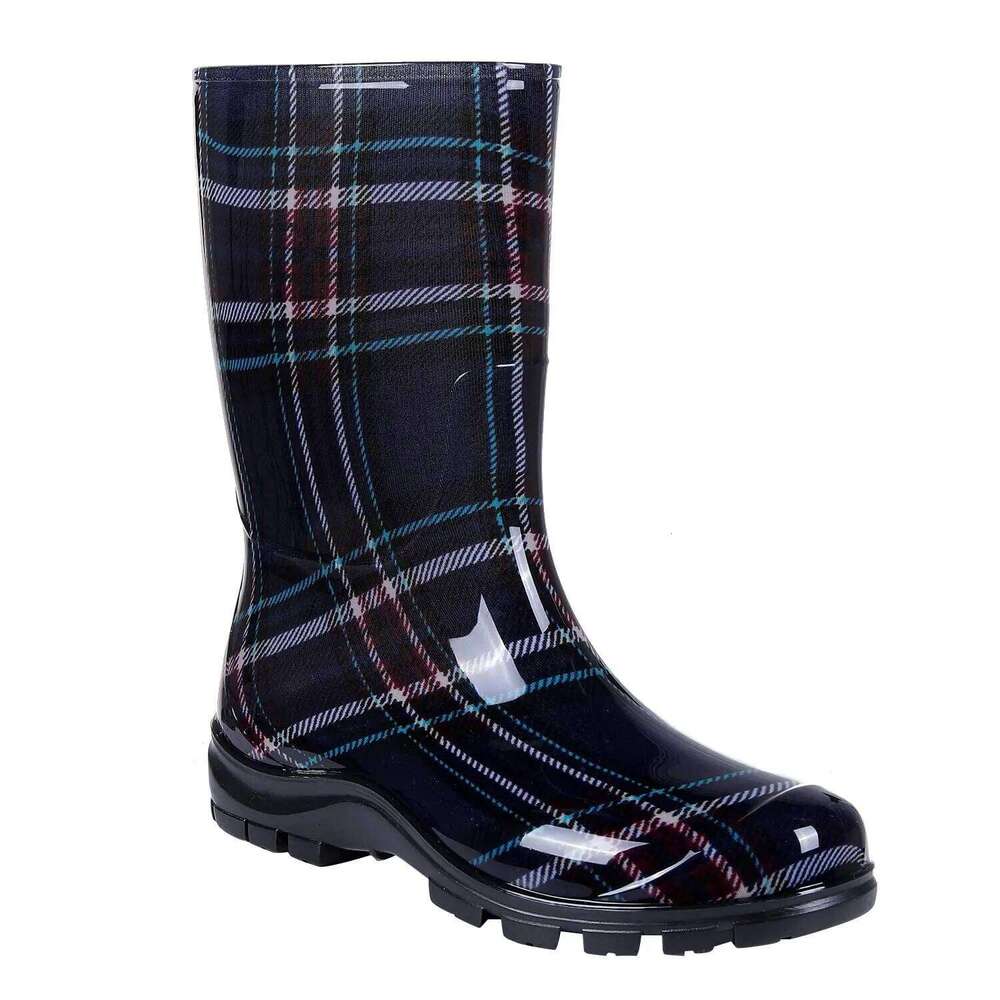 Litfun Printed New Rubber Waterproof Durable Mid Calf Anti-slip Comfortable Outdoor Women's Rain Boots