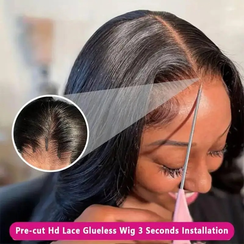 13X6 Hd Lace Frontal Glueless Wig Human Hair Ready To Wear Pre-Cut Lace Wear and Go Glueless Wigs Straight Lace Front Human Hair Wig for Women