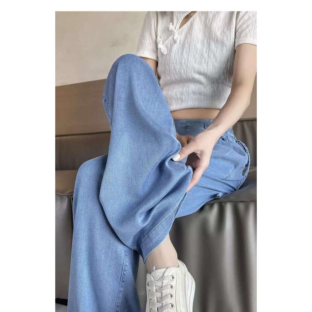 Mardi Hefxessdr Women Clothing Summer Chinese Style Vintage Streetwear Y2K Jeans Female Elegant Chic High Waist Denim Wide-leg pants jeans women'