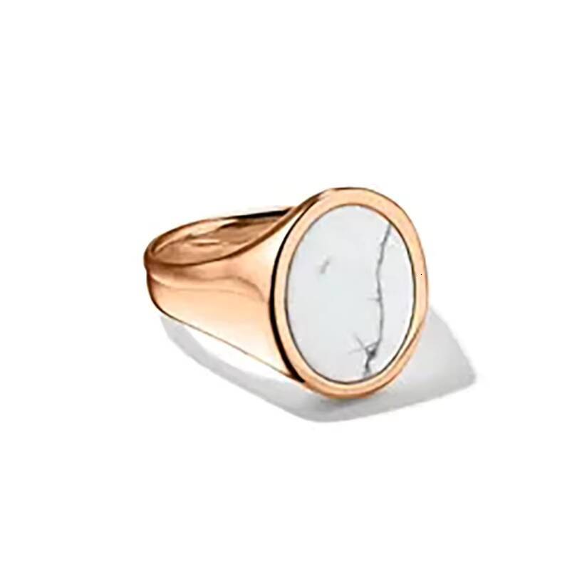 Gemnel 925 Sterling Silver Gemstone Oval White Howlite Signet Rings Mens