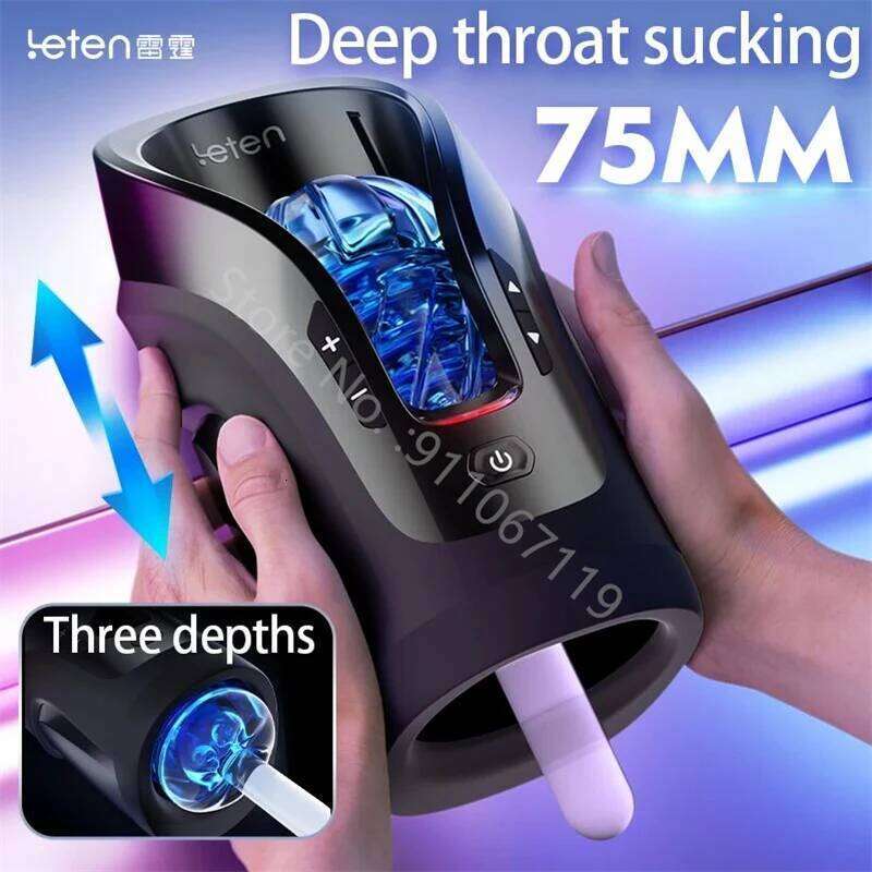 Leten THRUSTING-PRO Automatic 75mm Telescopic Vibrator High Speed Male Masturbator Sucking Machine Masturbation Sex Toys For Men W260305