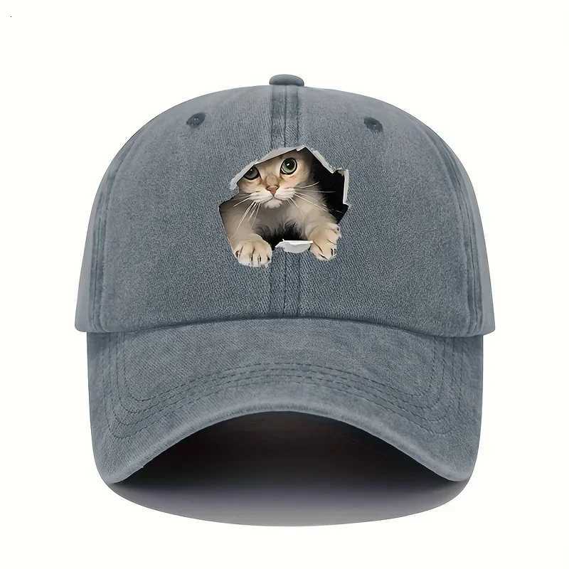 Cat Pattern Design for Four Seasons Leisure and Sports Sunshade Hat Fun Baseball Hat for Men and Women Outdoor Travel S260306