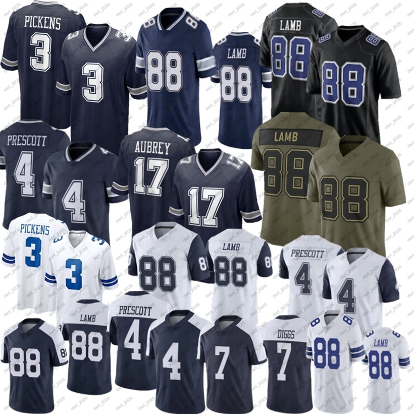 George Pickens DeMarvion Overshown CeeDee Lamb Football Jersey Brandon Aubrey Jake Ferguson Dak Prescott Trevon Diggs Stitched Jerseys