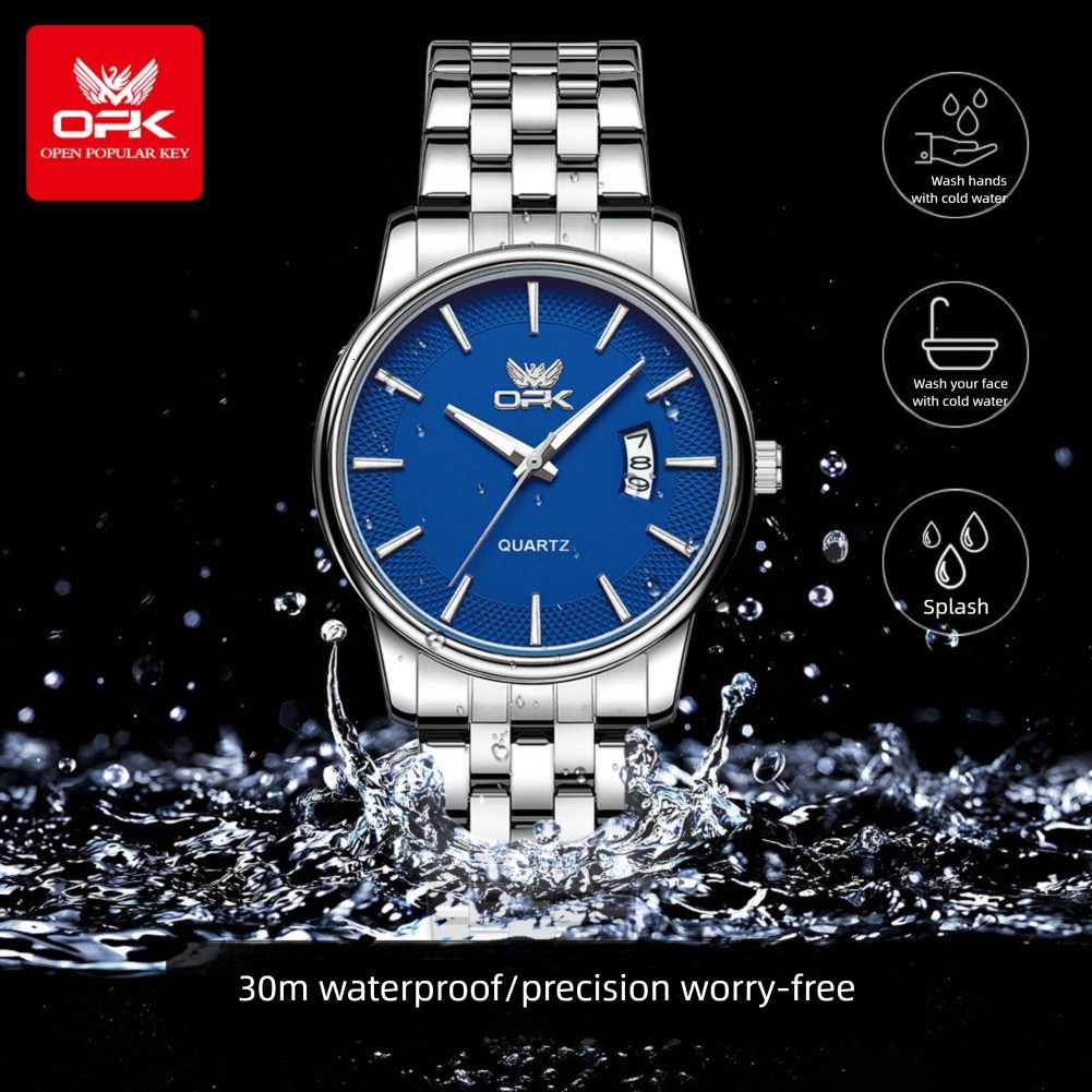 OPK Brand Watch Stainless Steel Strap Simple Single Calendar Men s Watch Luminous Waterproof Quartz Watch Dropshipping