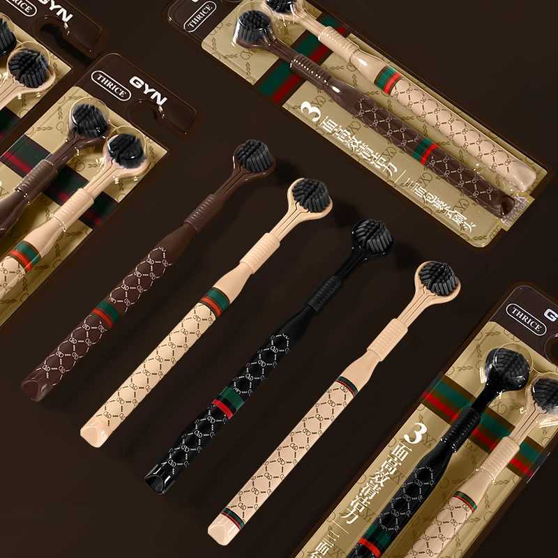 This 4-pack of wrapped, three-sided adult toothbrushes features soft bristles for efficient cleaning, making it the perfect family pack for daily use.