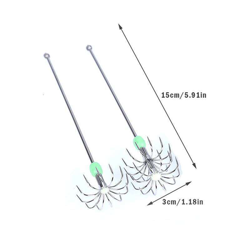 Stainless Steel Double Layers Umbrella Hook Squid Octopus Fishing Jig Hooks S260305