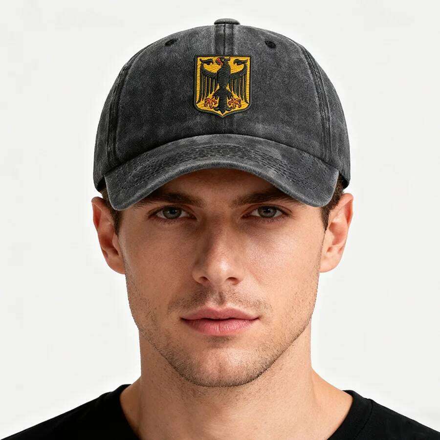 Deutschland Germany Coat Of Arms Shield Embroidery Vintage Men Baseball Caps Women cotton Washed soft Dad cap hats Y260304