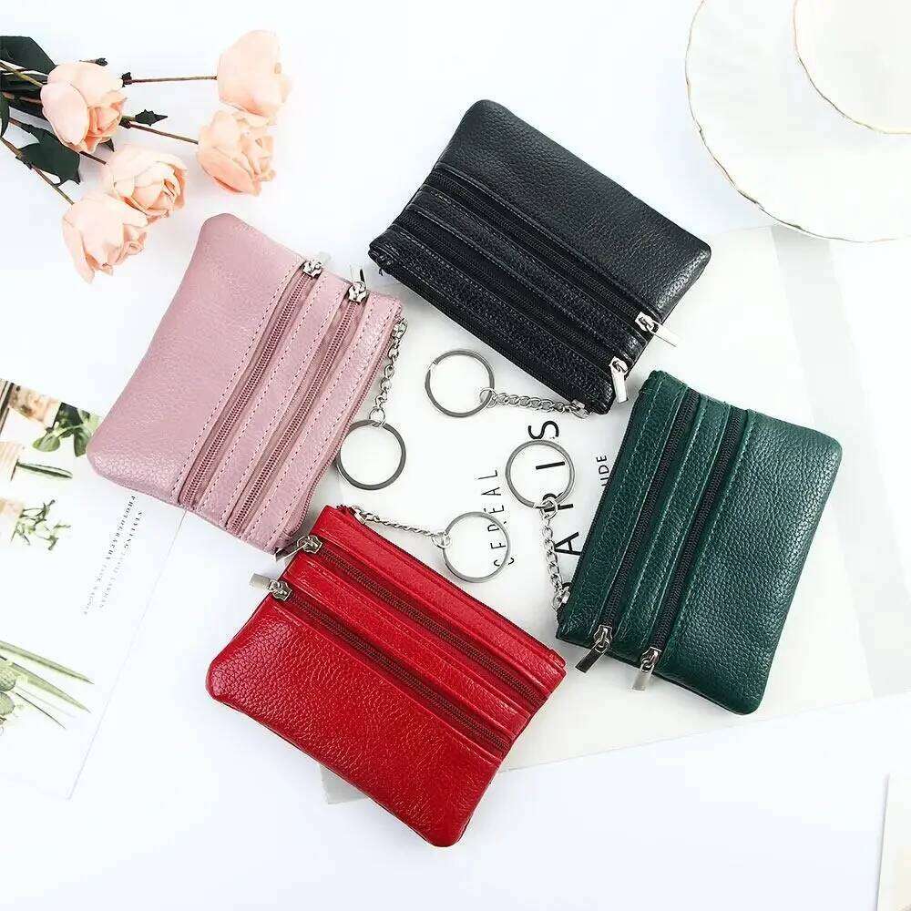 Fashion Leather Coin Purse Women Small Wallet Change Purses Mini Zipper Money Bags Children's Pocket Wallets Key Holder C260304