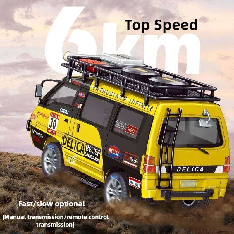 Delica 1:24 Full Size 2.4G RC 2WD/4WD Equipped With Remotely Controllable Lights Simulating A Mitsubishi Car Model C260305