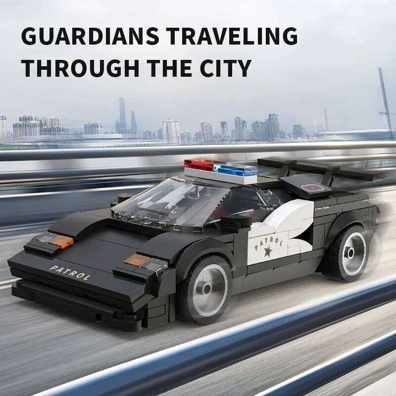 266PCS City Patrol Building Blocks Classic Supercar Police Car Model Bricks Desktop Decoration Toy Kids Holiday Gifts Z260305