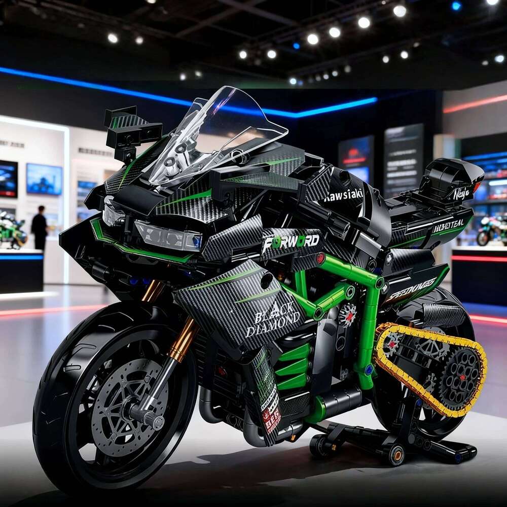 New 1:8 Motorbike Building Blocks Sets MOC Bricks Motorcycle Model Christmas Gifts for Boys Kids Children Z260306